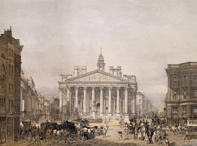 Royal Exchange and The Bank of England, pub. 1852 by Lloyd Bros. and Co. by Edmund Walker